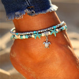 IF YOU Bohimia Sea Turtles Anklet Vintage For Women Summer Beach BOHO Bracelet on Leg Chain Foot Anklets Jewelry Drop shipping
