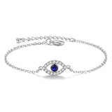 Adjustable Trendy Silver Plated Blue Crystal CZ Eyes Bracelets For Women Wedding fashion Jewelry Charming Bracelet & Bangles