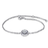 Adjustable Trendy Silver Plated Blue Crystal CZ Eyes Bracelets For Women Wedding fashion Jewelry Charming Bracelet & Bangles
