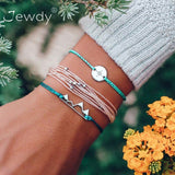 5 Pcs/set Bohemian Pineapple Turtle Heart Earth Bracelet Sets for Women Weave Rope Chain Bracelets Pulseras Mujer Stone Jewelry